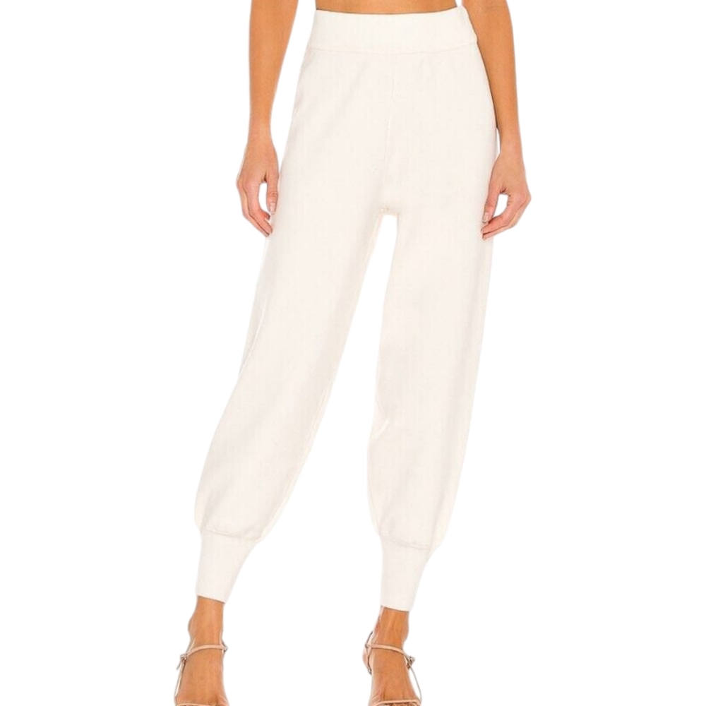 Ronny Kobo Jovita Knit Wool Jogger Pants Eggshell White Revolve NEW Sz XS